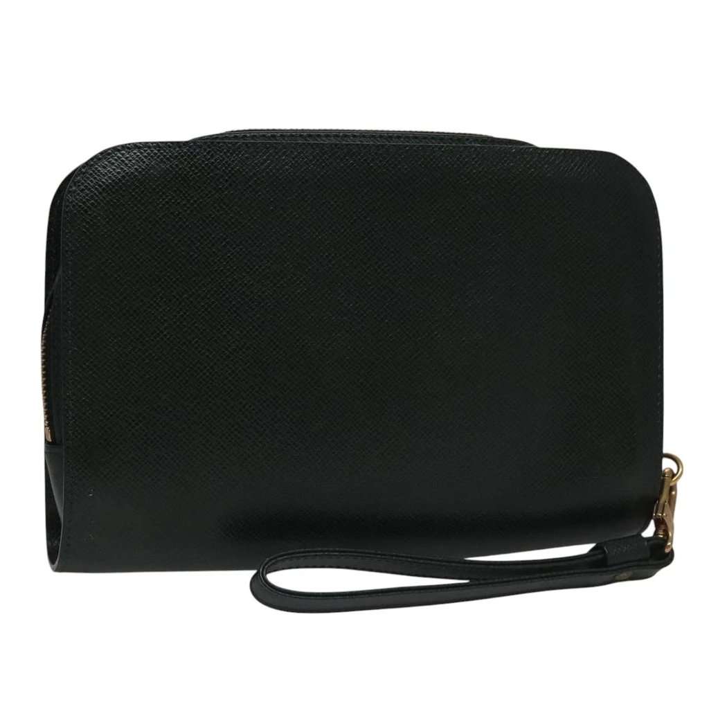 Louis Vuitton Clutch Green Leather Good - Front View