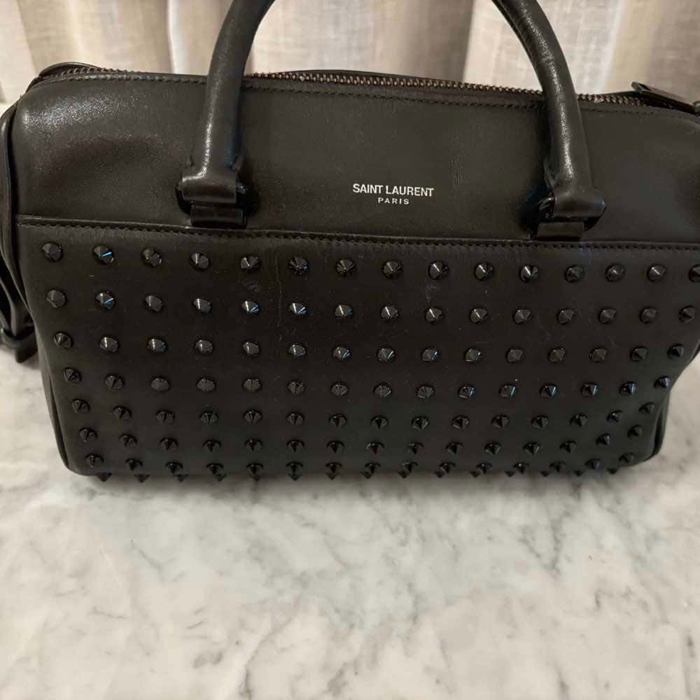 Saint Laurent Small Duffle Bag Black Leather Metal Very good - Model View