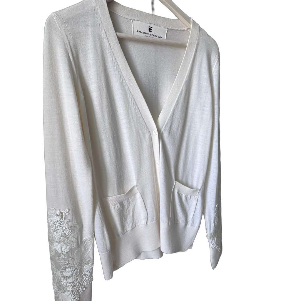 Ermanno Scervino 100% virgin wool cardigan Beige Wool Very good condition - Front View