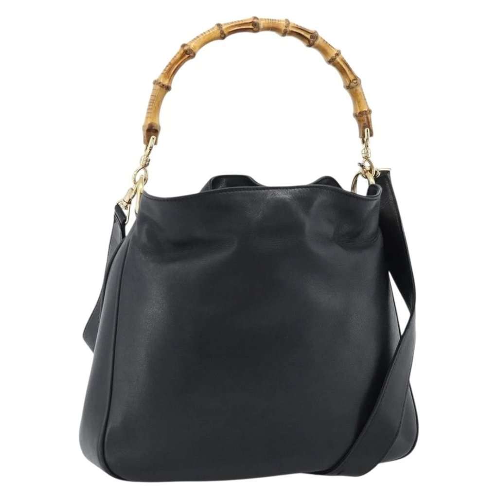 Gucci Hand bag Black Leather Good condition - Front View