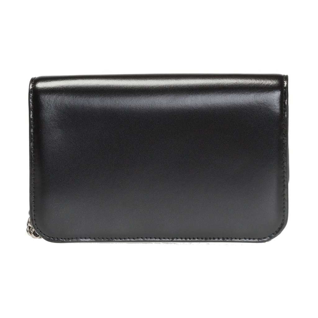 Balenciaga Balenciaga Black Calfskin Leather Silver Logo Chain Wallet Bag Black Leather Never worn - Inside View