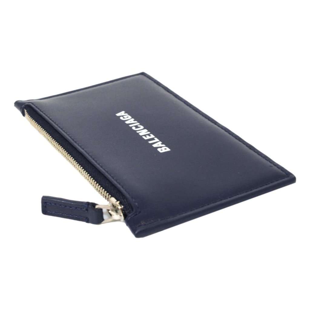 Balenciaga Balenciaga Cash Navy Leather Large Coin Card Holder Wallet Blue Leather Never worn - Model View