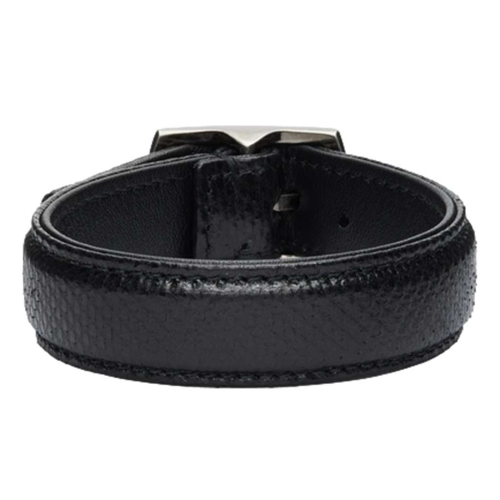 Saint Laurent Saint Laurent Black Leather Snake Embossed Buckle Bracelet Black Leather Never worn - Inside View