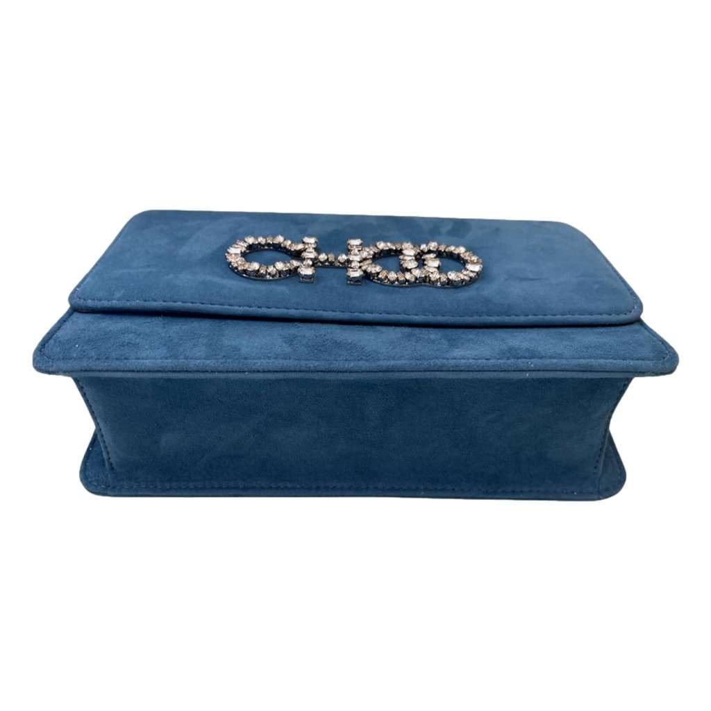 Jimmy Choo Jimmy Choo Kalina Parrot Blue Suede Chain Wallet Blue Suede Never worn - Model View
