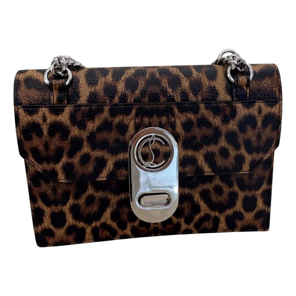 Christian Louboutin Christian Louboutin Elisa Calf Empire Leopard Leather Shoulder Crossbody Bag Brown Leather Never worn - Front View