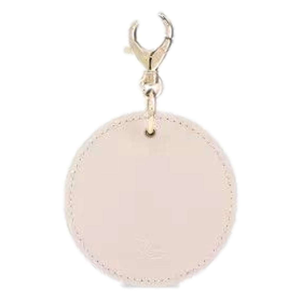 Christian Louboutin Christian Louboutin Round Leather Logo Leche Cream Bag Charm Keychain White Leather Never worn - Inside View