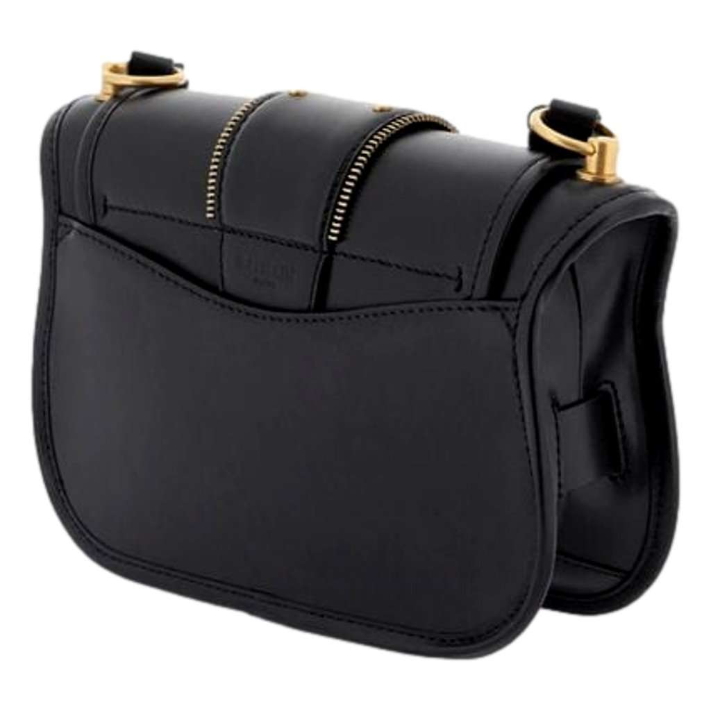 Balmain Balmain Blaze Black Smooth Calf Leather Medium Flap Shoulder Bag Black Leather Never worn - Inside View