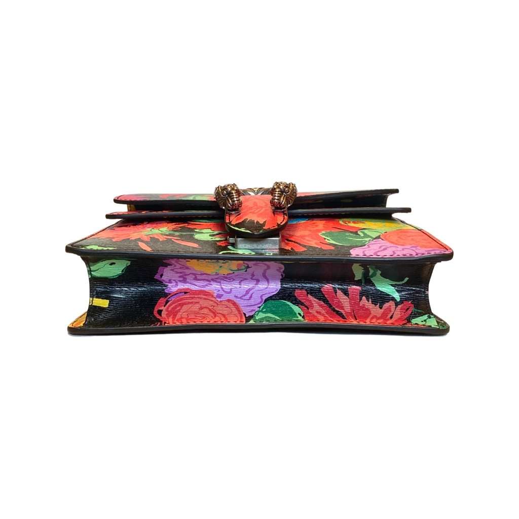 Gucci Gucci x Ken Scott Dionysus Small Shoulder Bag Floral Print Leather Black Leather Never worn - Box View