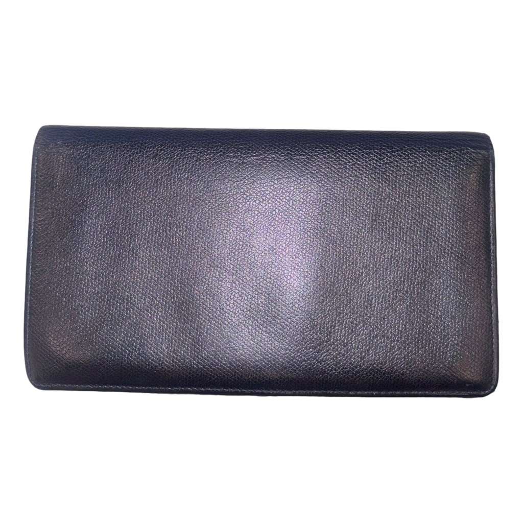 Chanel Chanel Vintage Yen Black Leather Long Bifold with Coin Pouch Black Leather Good condition - Inside View