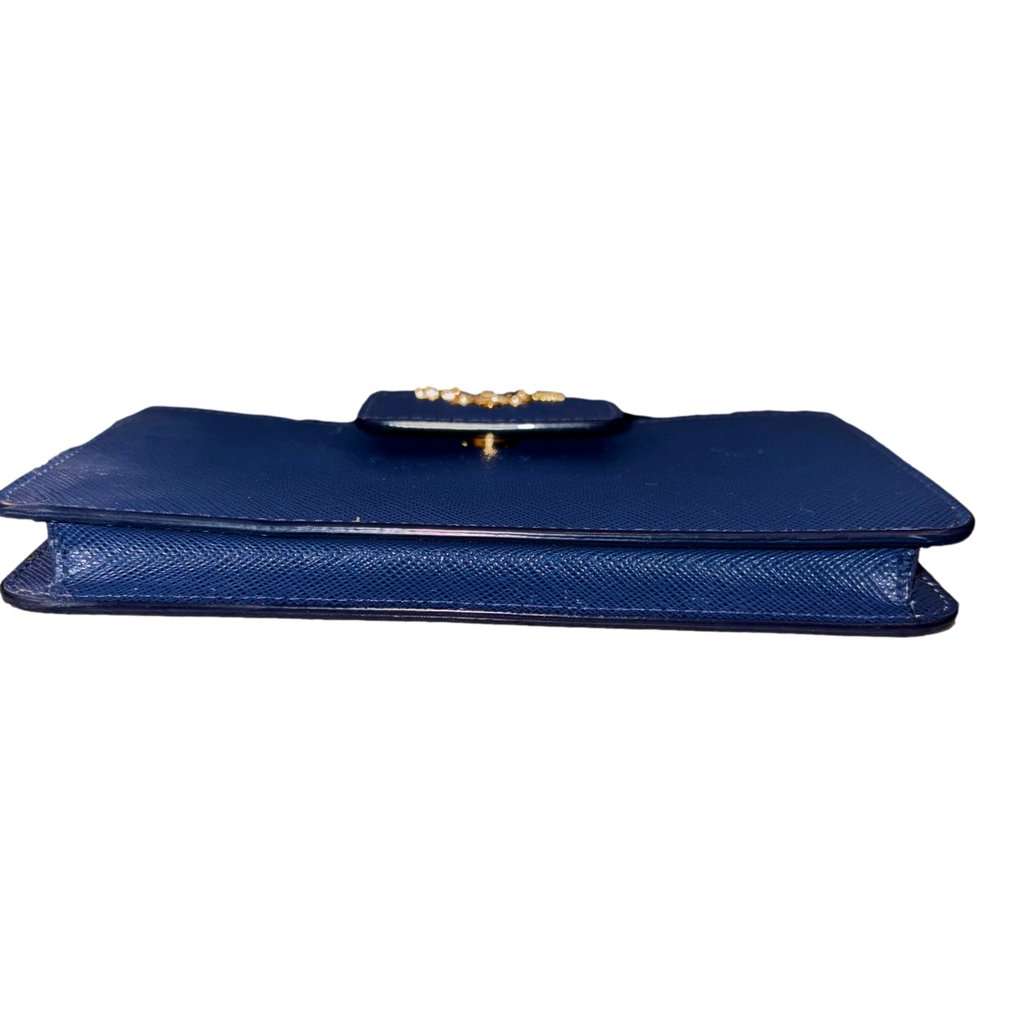 Prada Prada Saffiano Leather Blue Wristlet Clutch Wallet Blue Leather Good condition - Inside View