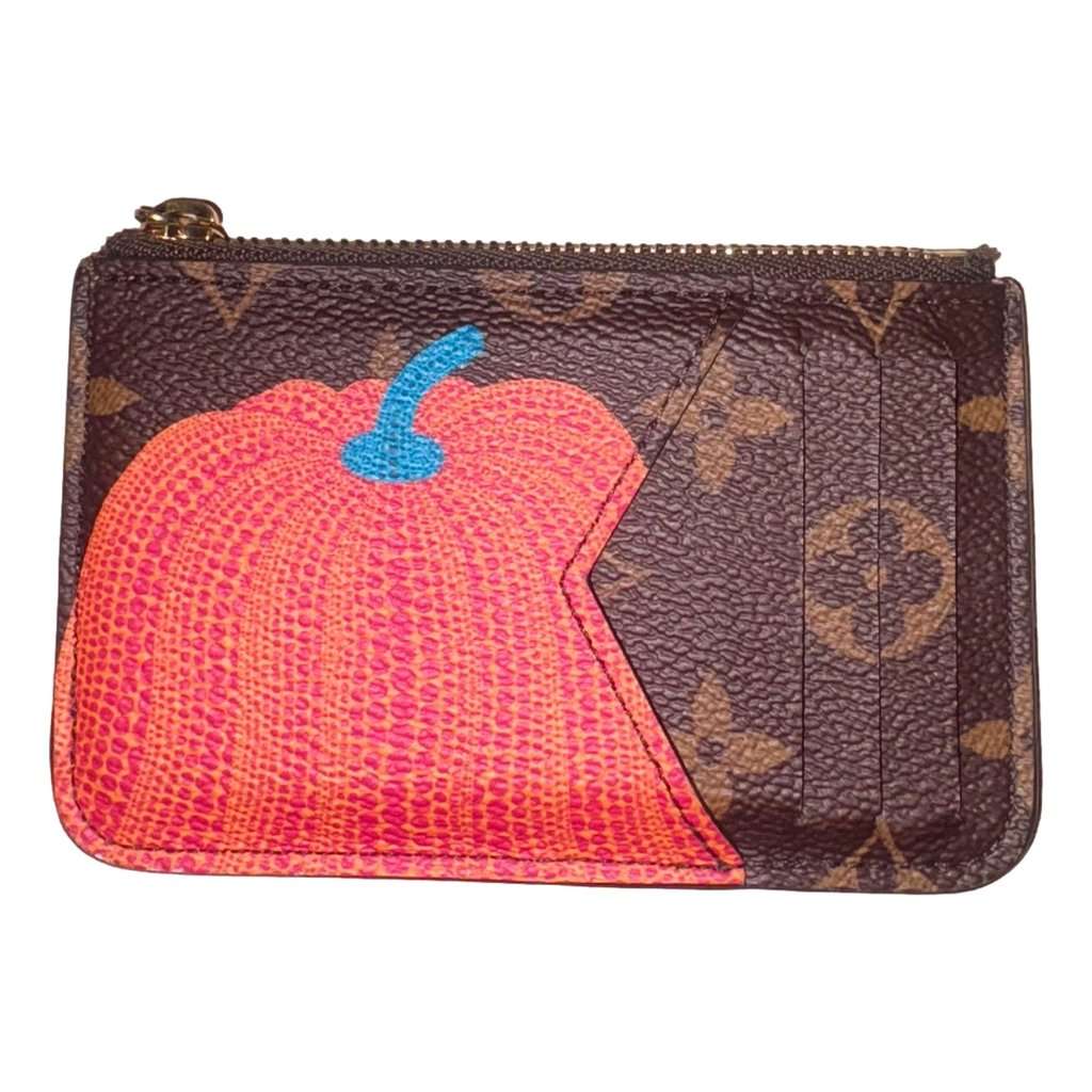 Louis Vuitton Louis Vuitton x YK Monogram Kusama Pumpkin Zipped Romy Card Holder Brown Leather Good condition - Front View