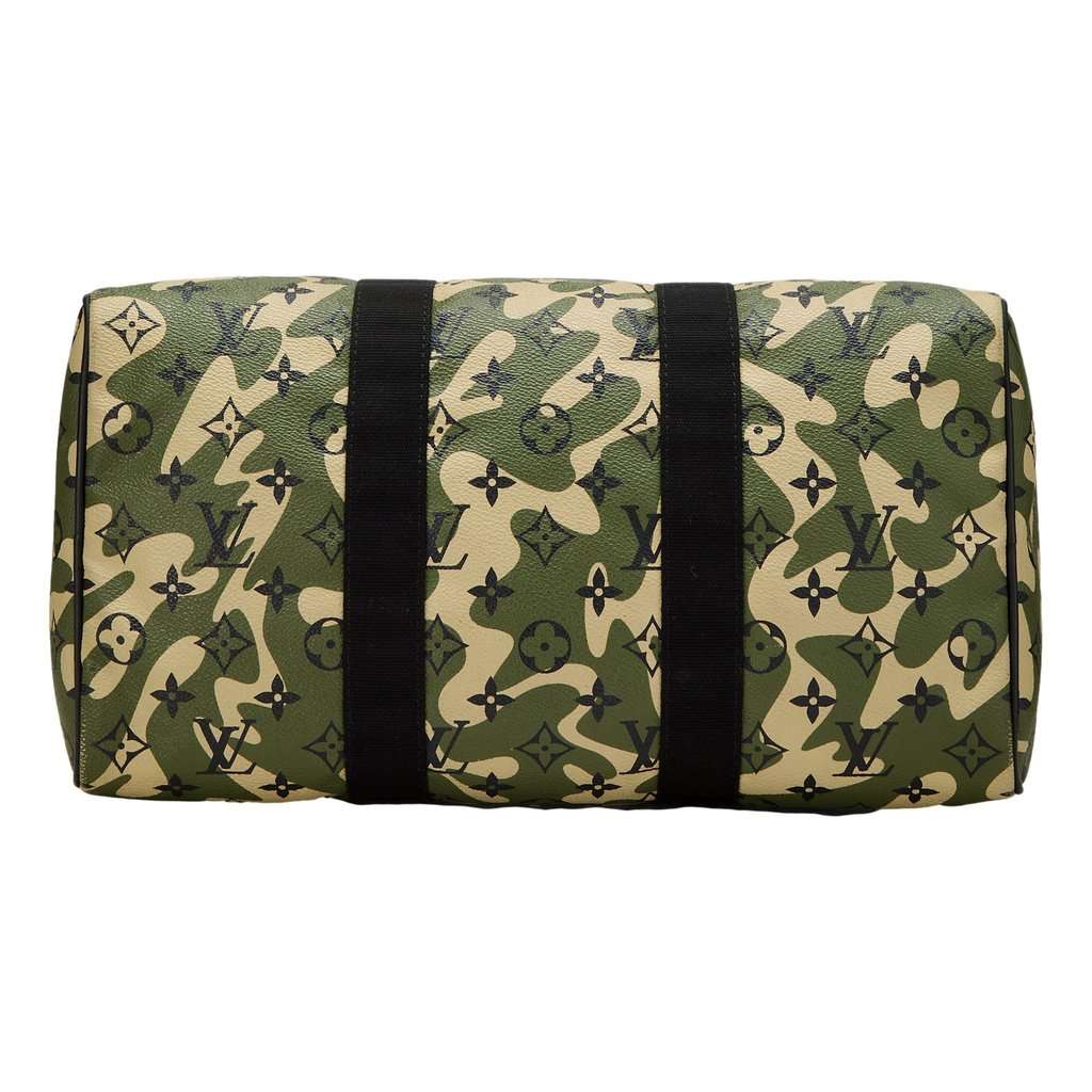 Louis Vuitton Louis Vuitton x Takashi Murakami Monogramouflage Speedy 35 Duffle Handbag Green Leather Good condition - Model View