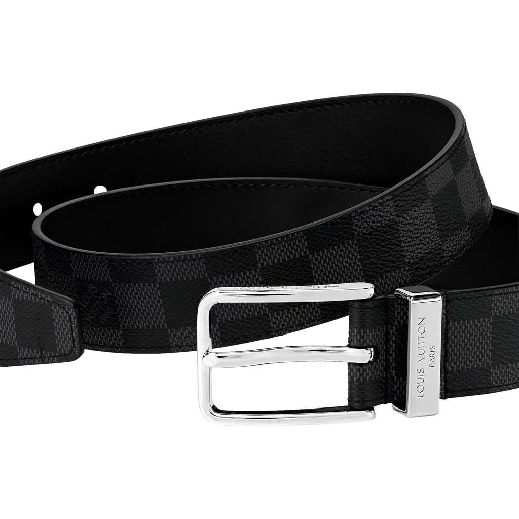 Louis Vuitton Louis Vuitton Pont Neuf 35mm Belt Damier Graphite Canvas 95 Black Leather Good condition - Model View