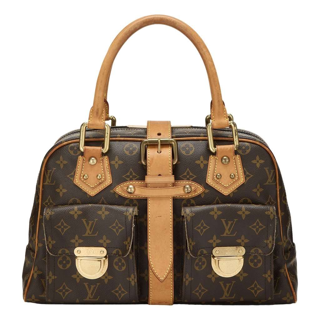 Louis Vuitton Louis Vuitton Manhattan GM Shoulder Bag in Monogram Canvas with Leather Trim Brown Leather Good condition - Front View