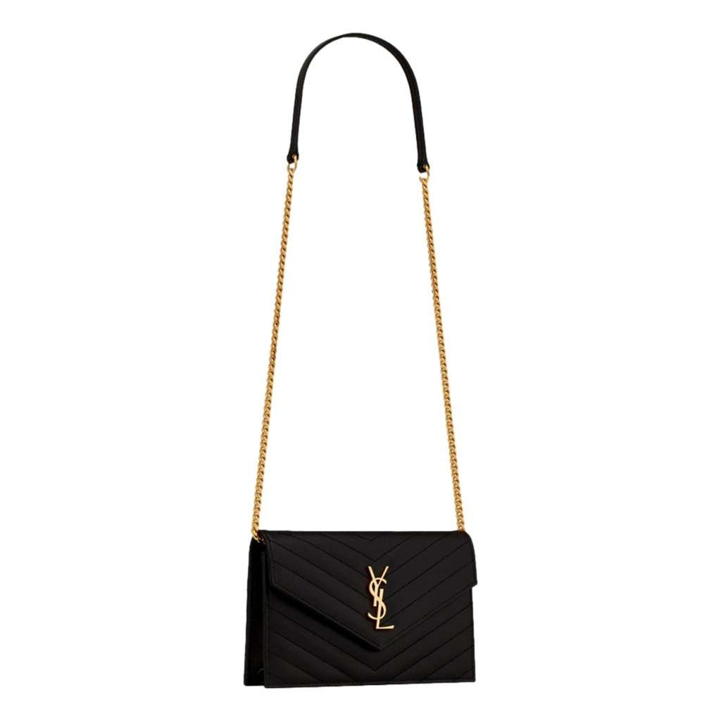 Saint Laurent Saint Laurent Cassandre Envelope Chain Crossbody Bag Black Leather Good condition - Box View