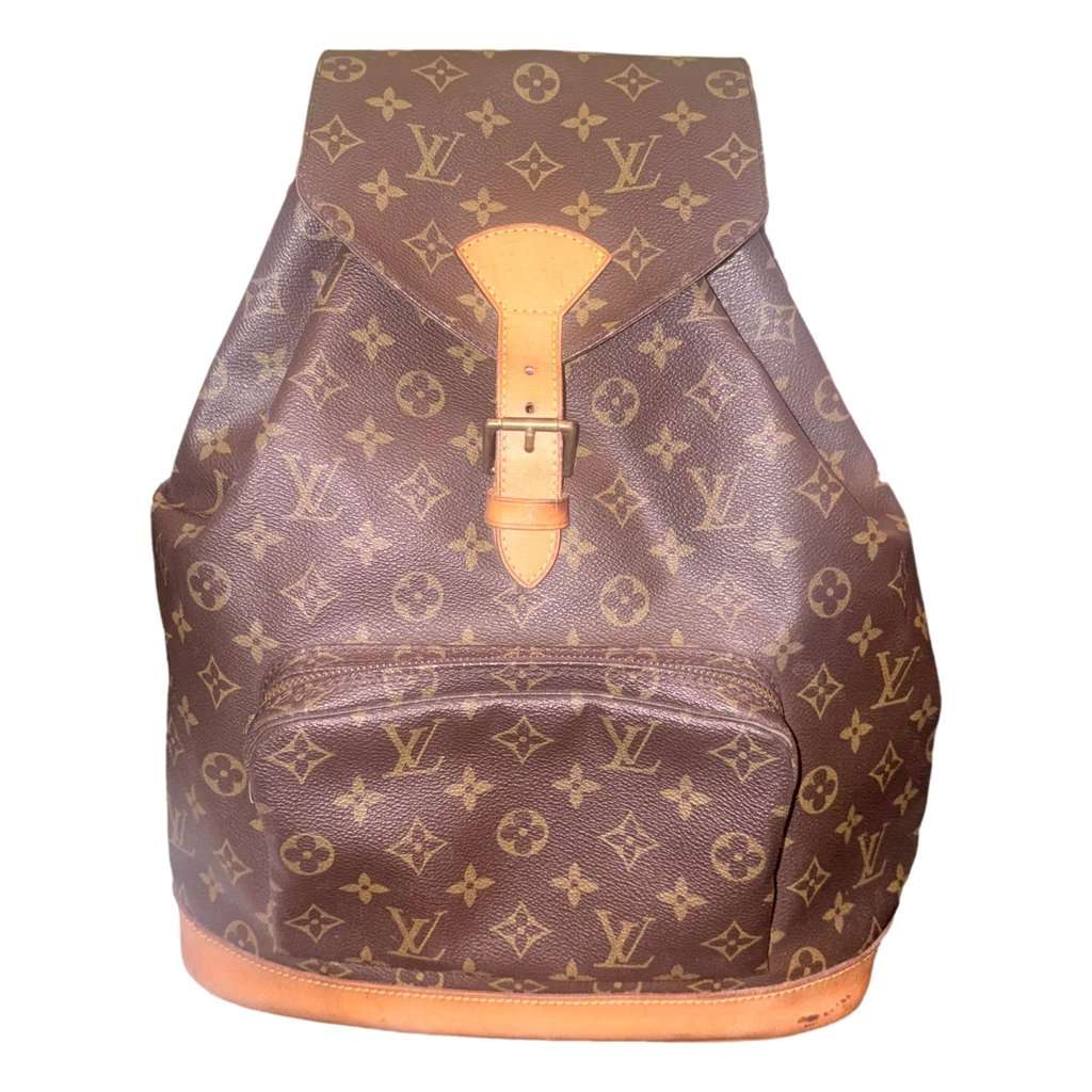 Louis Vuitton Louis Vuitton Monogram Canvas Montsouris GM Drawstring Backpack Brown Leather Good condition - Back View