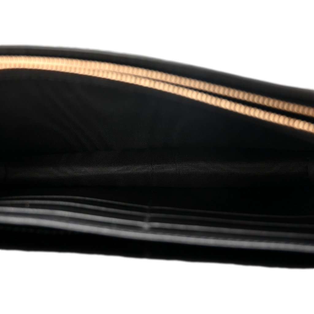 Gucci Gucci GG Matelasse Leather Chain Wallet Shoulder Bag Black Black Leather Good condition - Box View