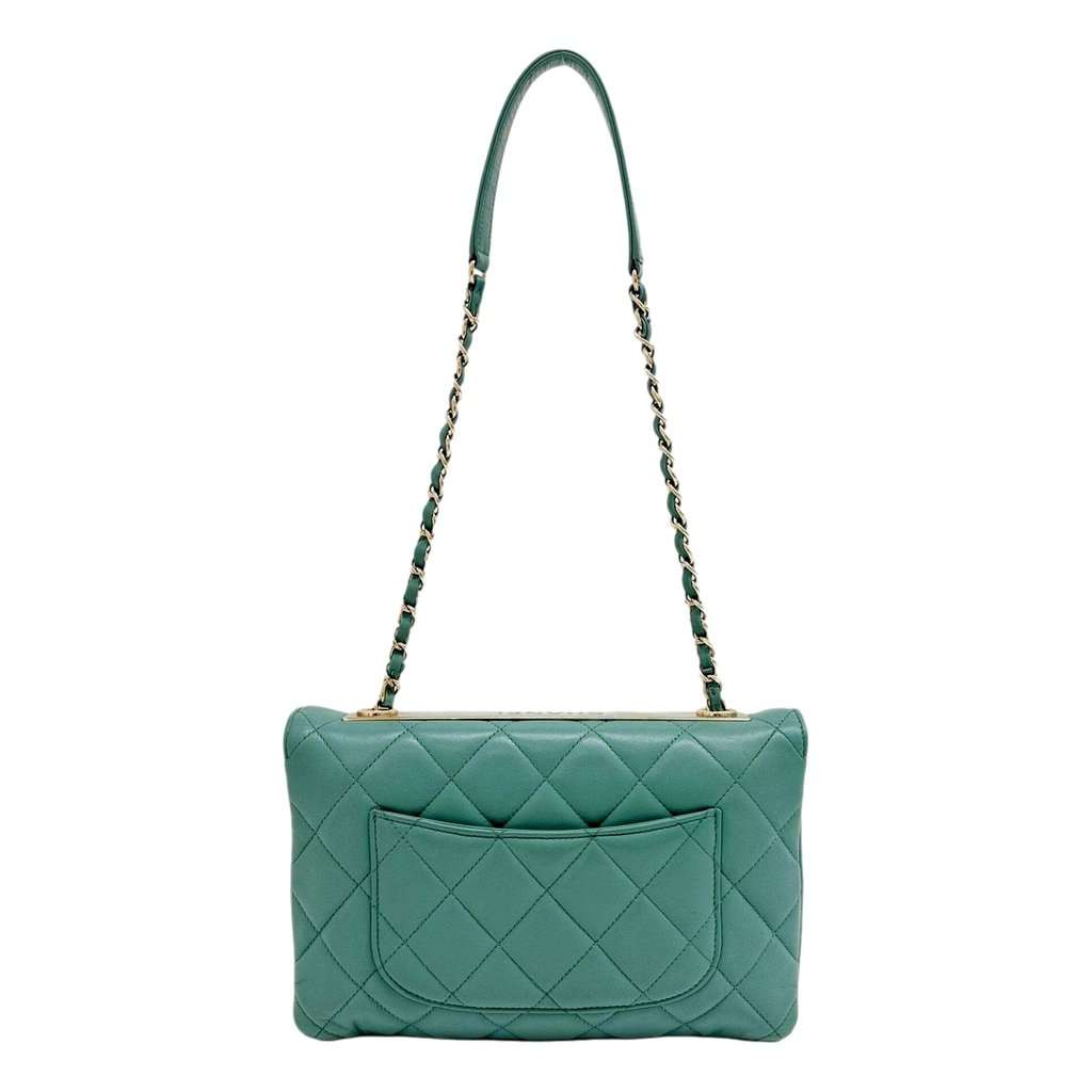 Chanel Chanel Trendy CC Flap Matelasse Aquamarine Leather Shoulder Bag Blue Leather Good condition - Back View