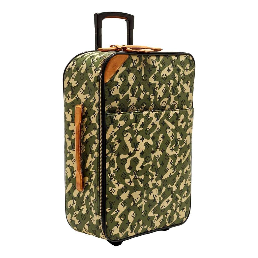 Louis Vuitton Louis Vuitton x Takashi Murakami Monogramouflage Pegase 60 Rolling Suitcase Green Leather Good condition - Inside View