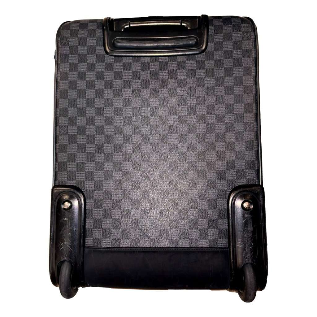 Louis Vuitton Louis Vuittton Pegase 45 Damier Graphite Canvas and Leather Rolling Suitcase Black Leather Good condition - Box View