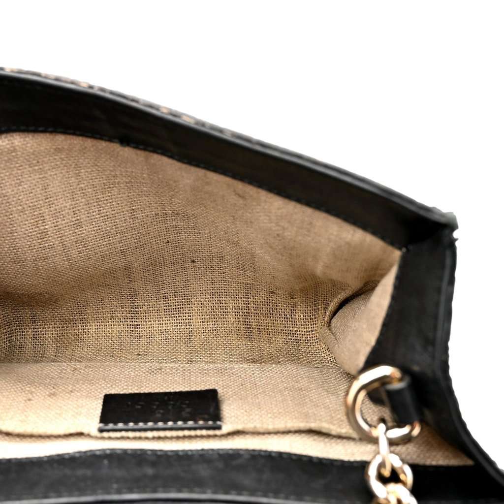 Gucci Gucci Microguccissima Mini Emily Chain Shoulder Bag Black Black Leather Good - Back View