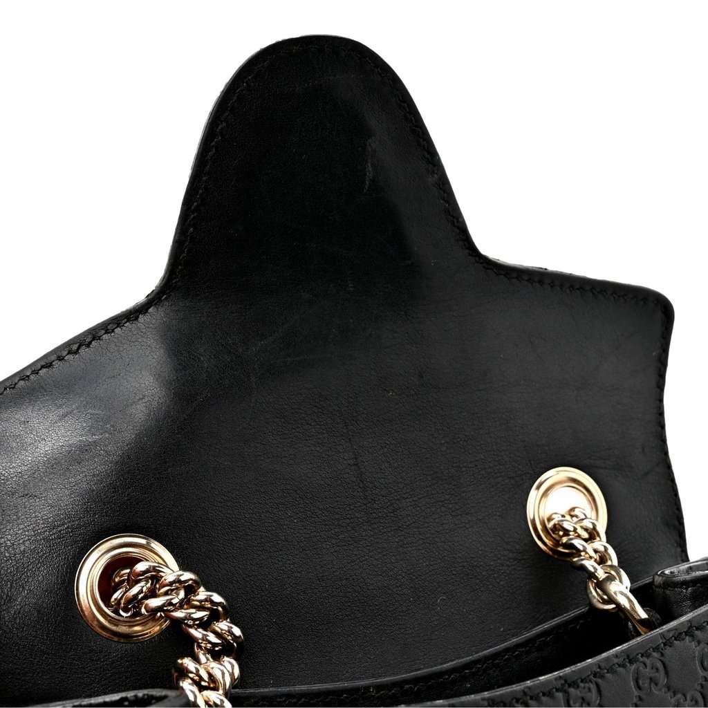 Gucci Gucci Microguccissima Mini Emily Chain Shoulder Bag Black Black Leather Good - Inside View