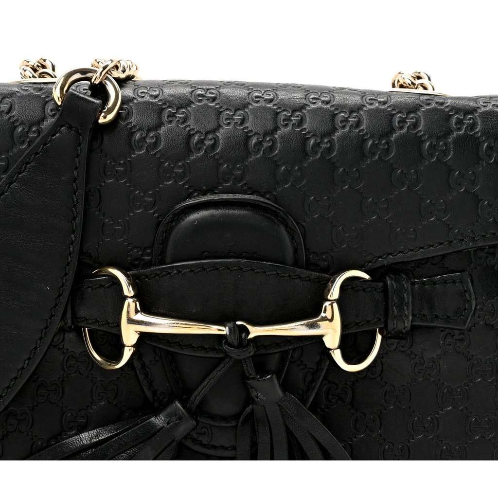 Gucci Gucci Microguccissima Mini Emily Chain Shoulder Bag Black Black Leather Good - Box View