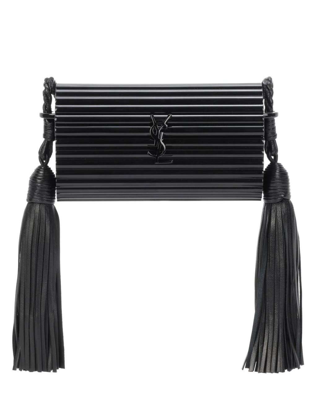 Saint Laurent Saint Laurent Black Plexiglass Minaudiere Opium Box Bag Black Leather Never worn - Front View