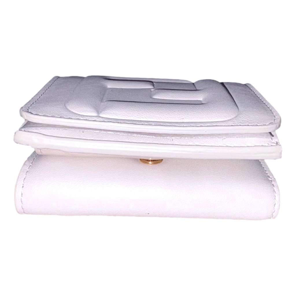 Fendi Fendi FF Cube Embossed Logo Bianco Ice White Leather Trifold White Leather Never worn - Back View
