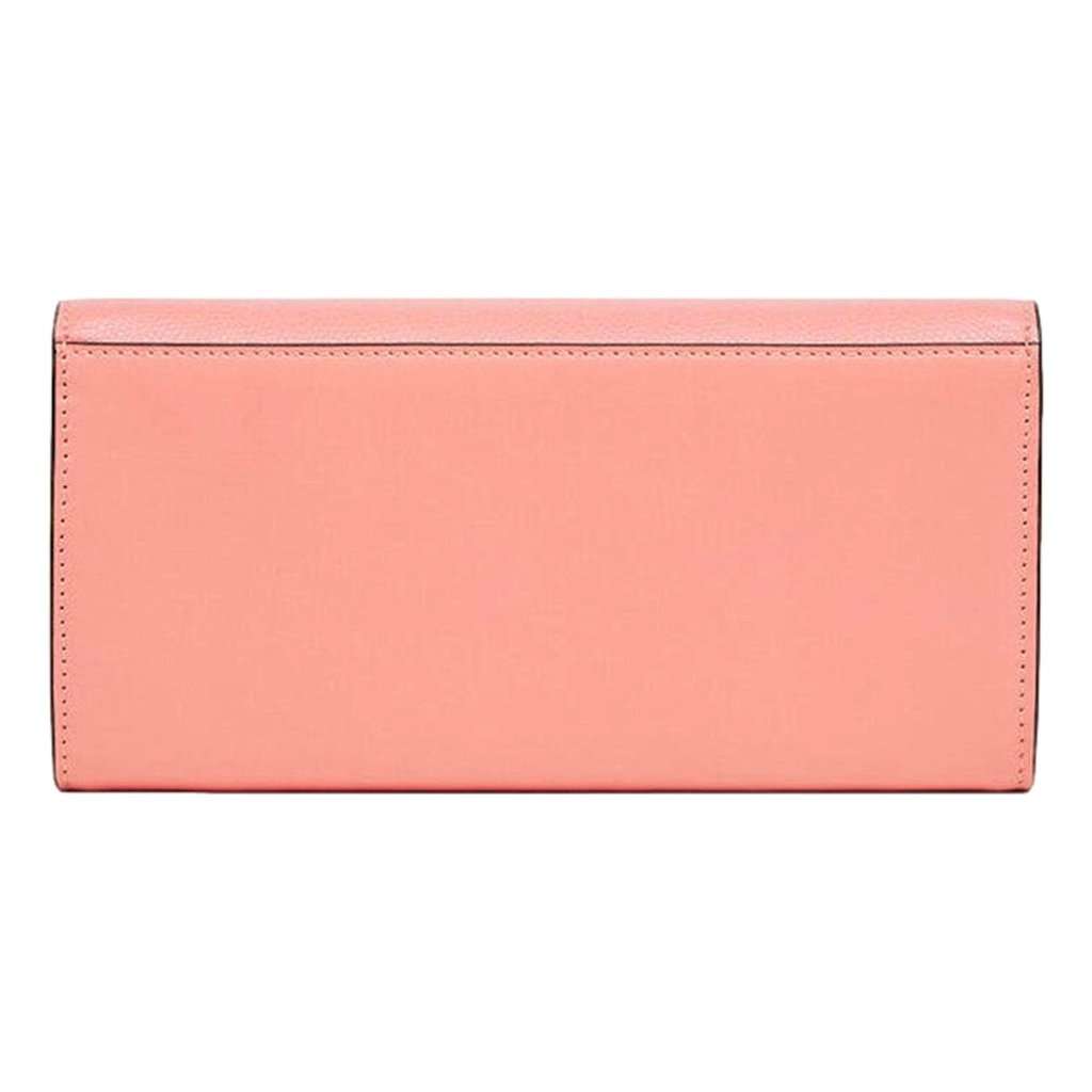 Fendi Fendi FF Diamonds Pesca Pink Calfskin Leather Continental Wallet Pink Leather Never worn - Inside View