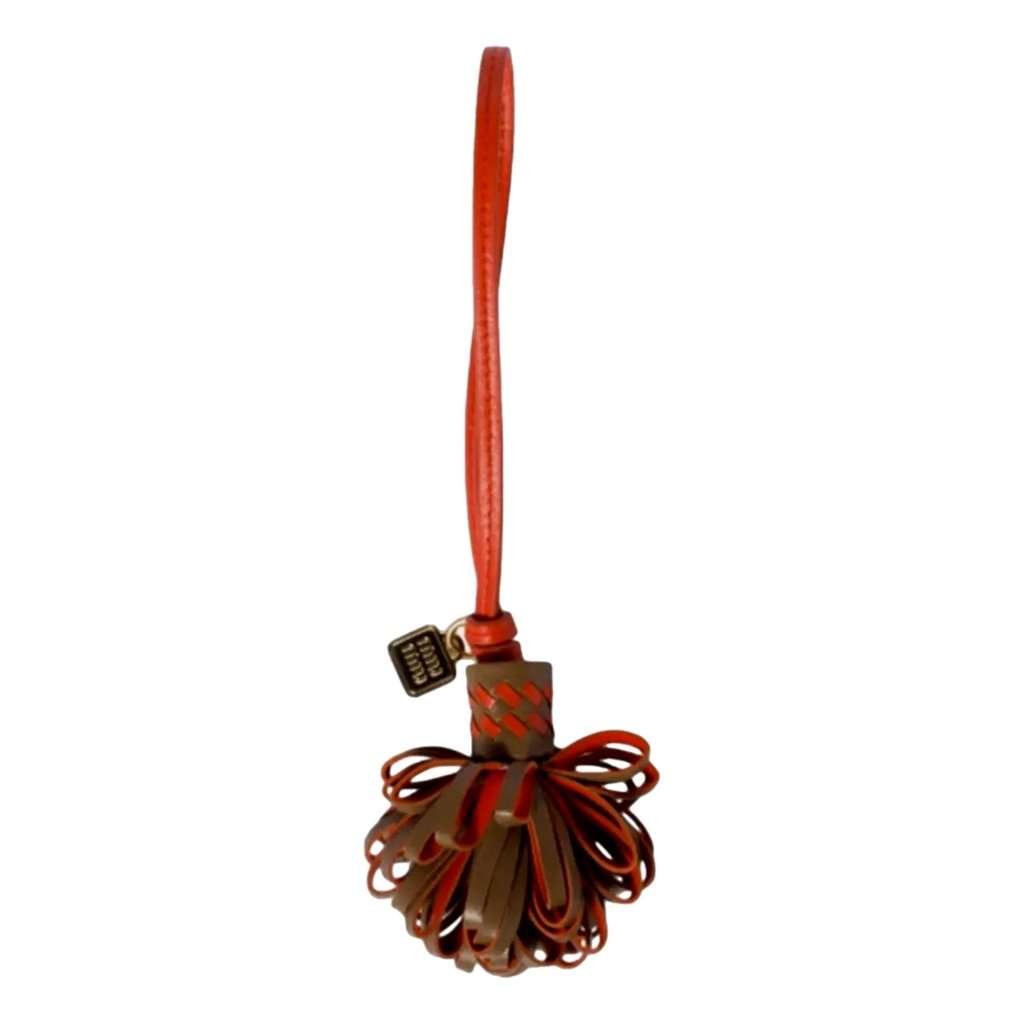 Miu Miu Miu Miu Trick Nappa Leather Pompom Bag Charm Brown and Orange Blue Leather Never worn - Front View