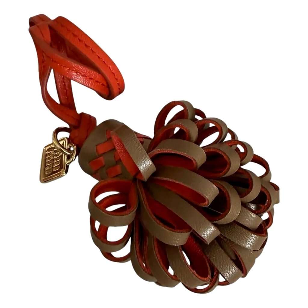 Miu Miu Miu Miu Trick Nappa Leather Pompom Bag Charm Brown and Orange Blue Leather Never worn - Inside View