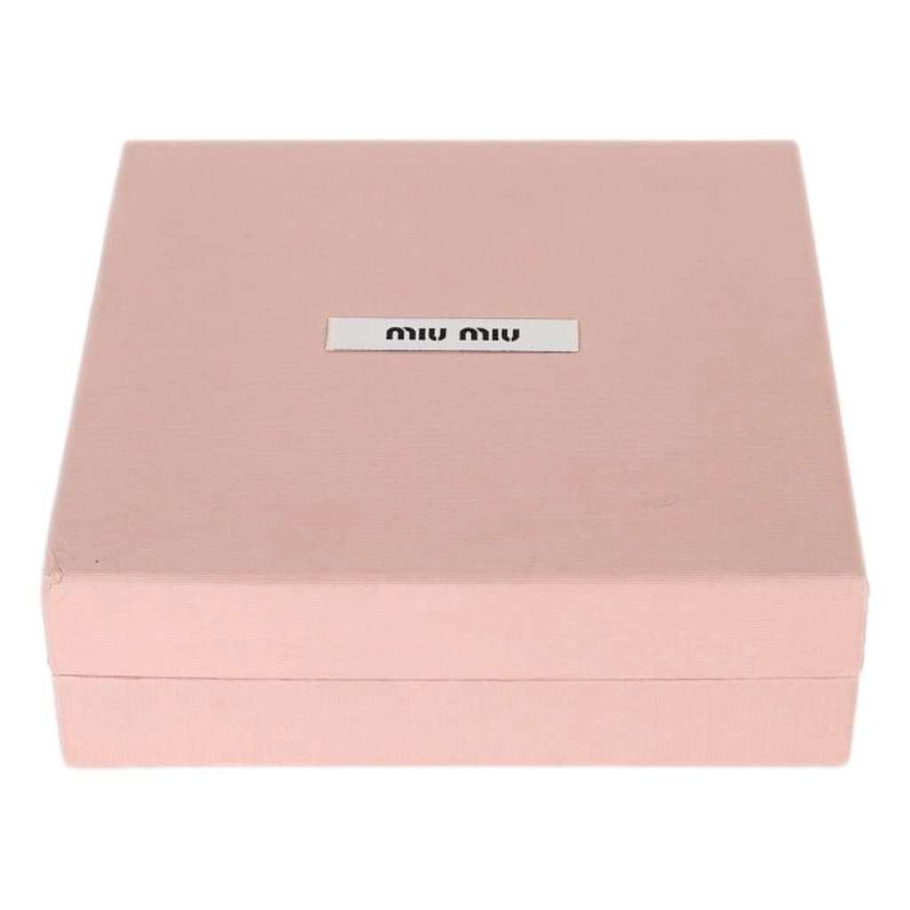 Miu Miu Miu Miu Baseball Leather Wristlet Pouch Brown White Gold-Tone Hardware Logo Brown Leather Never worn - Inside View