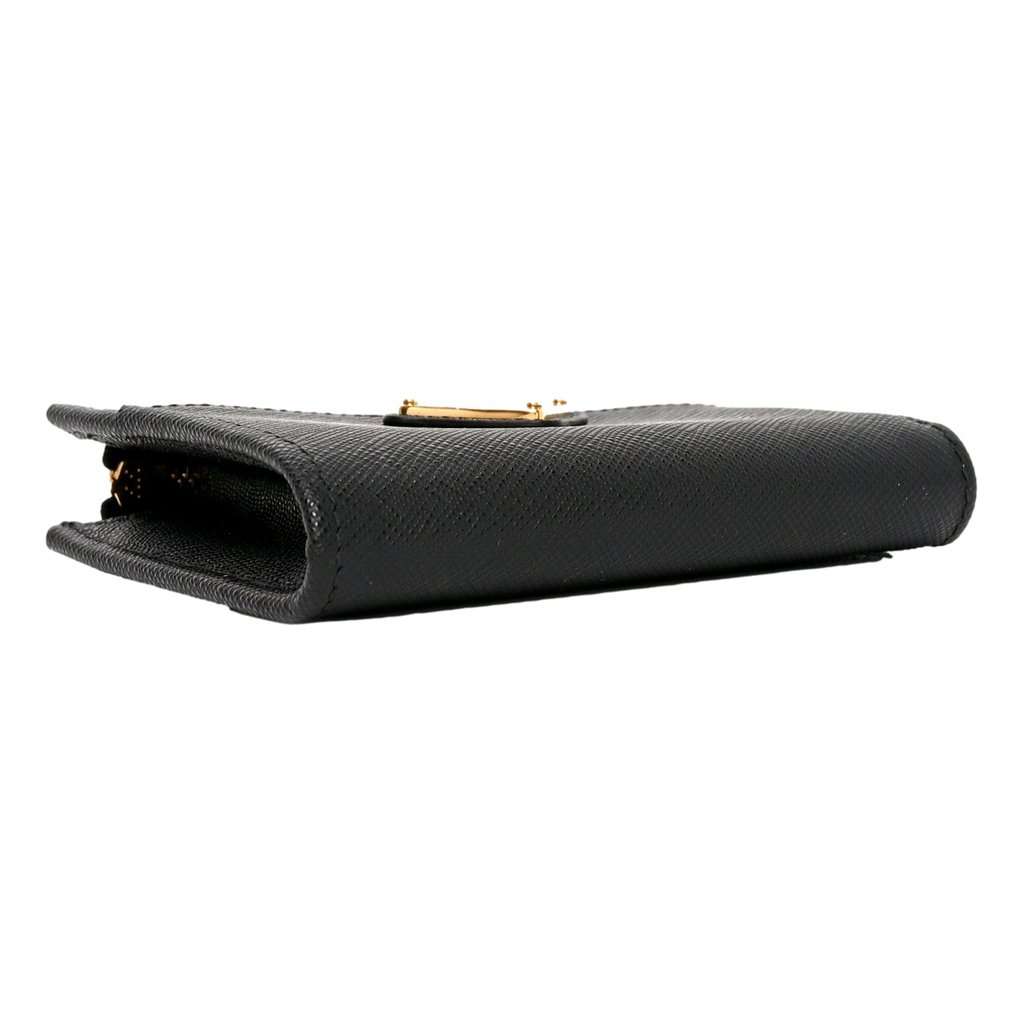 Prada Prada Saffiano Nero Black Triangle Logo Zipper Card Holder Wallet Black Leather Never worn - Inside View
