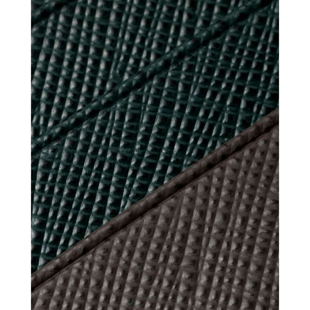 Prada Prada Saffiano Dark Green Gray Leather Small Card Holder Wallet Green Leather Never worn - Inside View