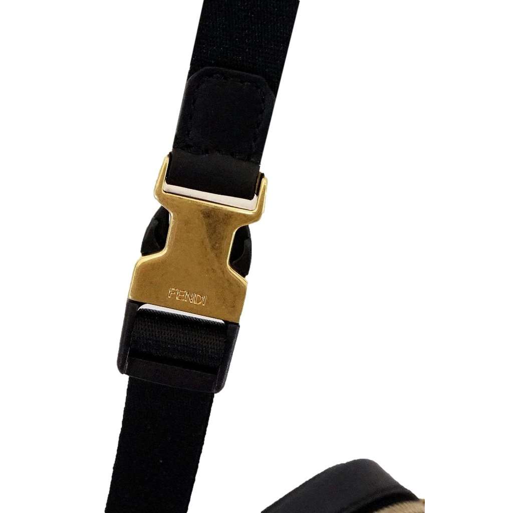 Fendi Fendi Karligraphy Studded Black Leather Small Crossbody Bag Black Leather Never worn - Box View