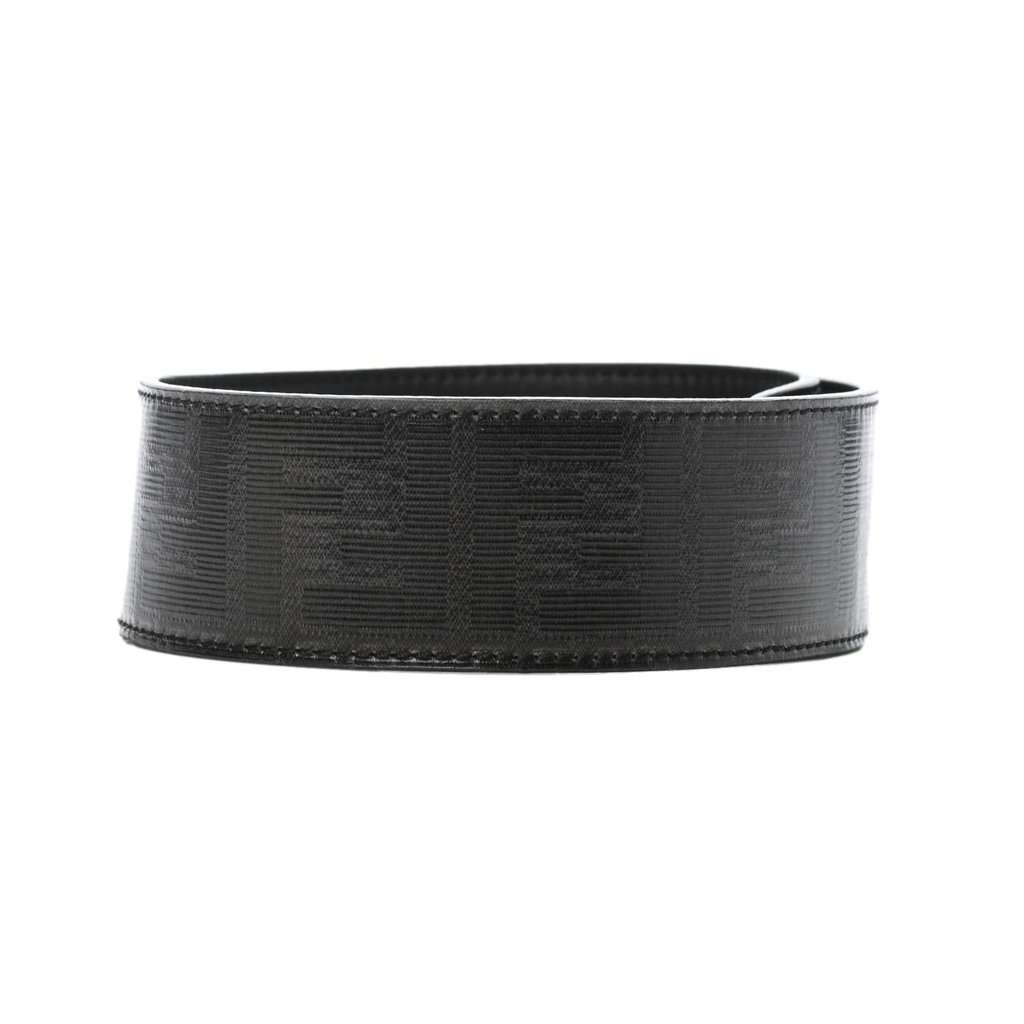 Fendi Fendi Strap You Black Glazed Fabric FF Zucca Shoulder Strap Black Leather Never worn - Inside View