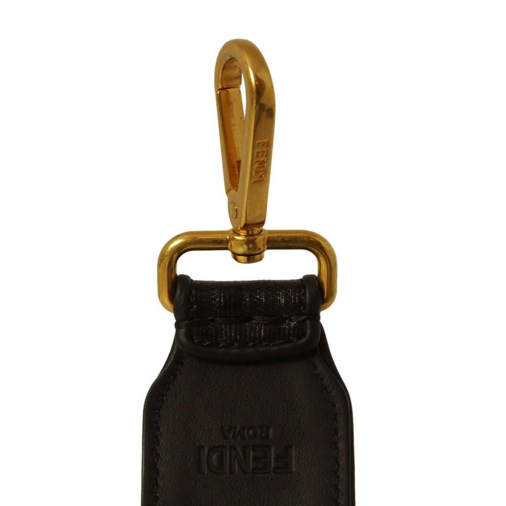 Fendi Fendi Strap You Black Glazed Fabric FF Zucca Shoulder Strap Black Leather Never worn - Model View