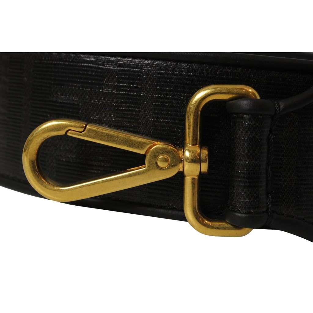 Fendi Fendi Strap You Black Glazed Fabric FF Zucca Shoulder Strap Black Leather Never worn - Box View