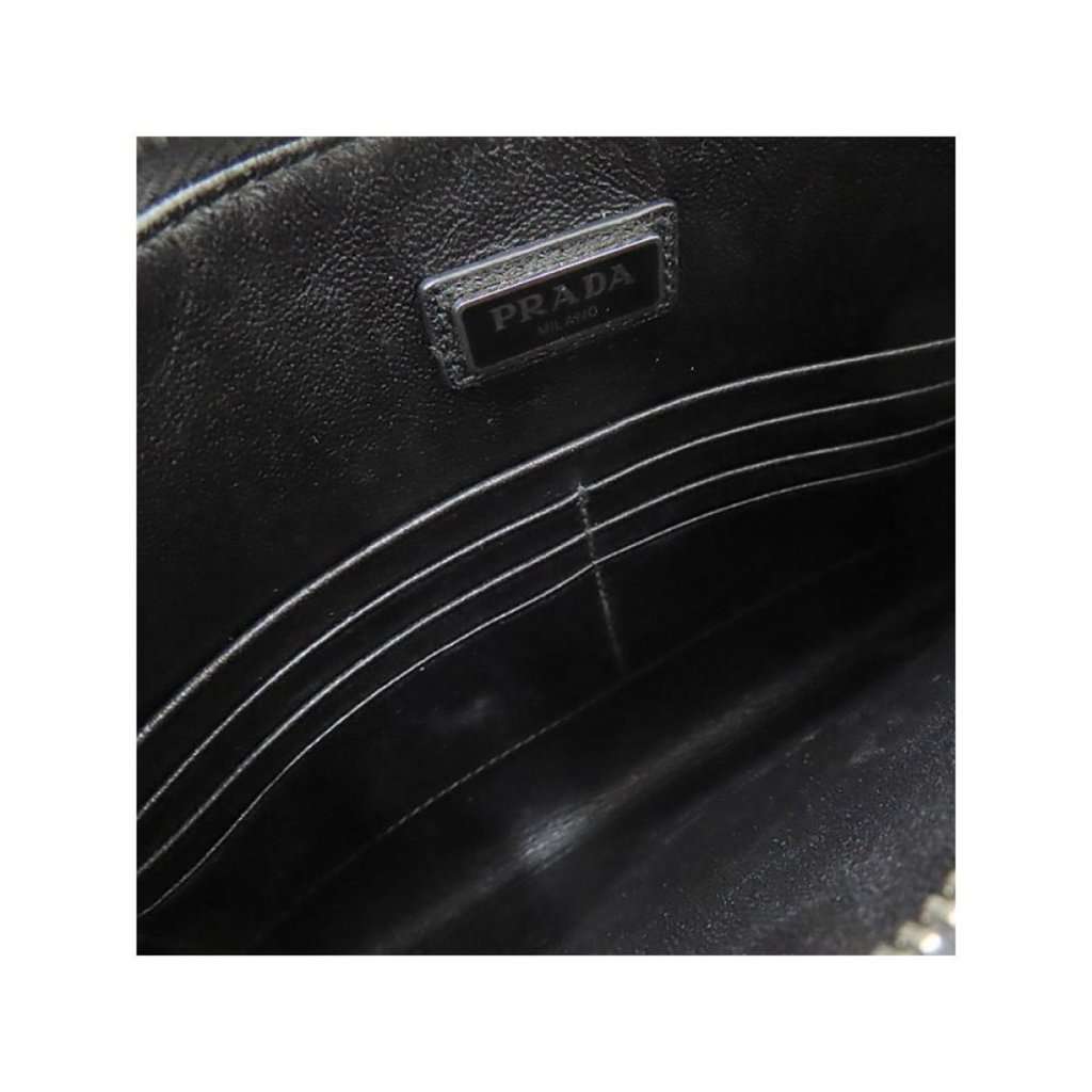 Prada Prada Black Saffiano Voyage Leather Clutch Document Holder Black Leather Never worn - Inside View