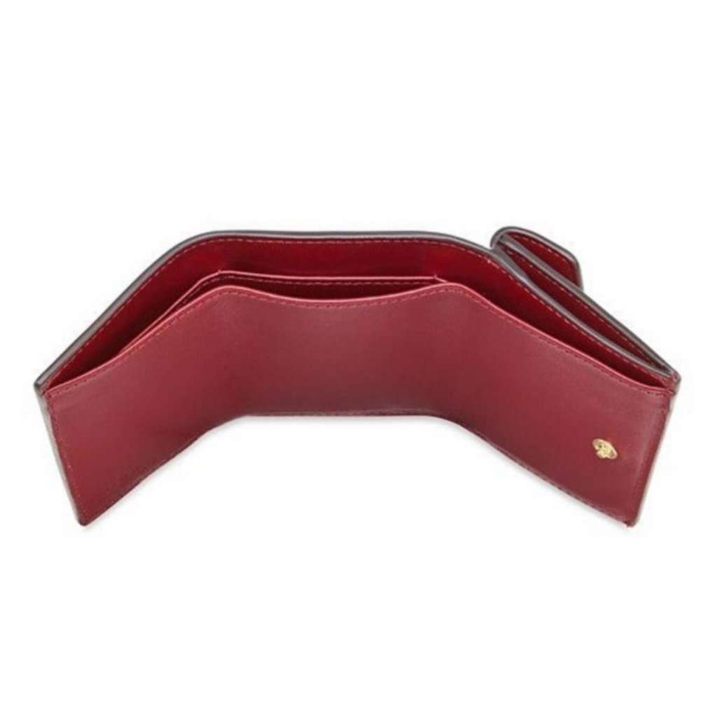 Fendi Fendi Calf Leather F Logo Fragola Red Micro Trifold Wallet Red Leather Never worn - Inside View