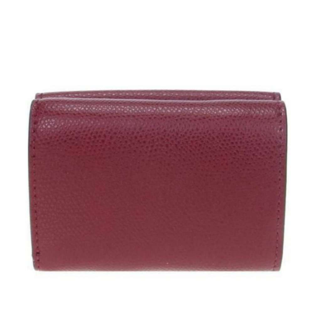 Fendi Fendi Calf Leather F Logo Fragola Red Micro Trifold Wallet Red Leather Never worn - Model View