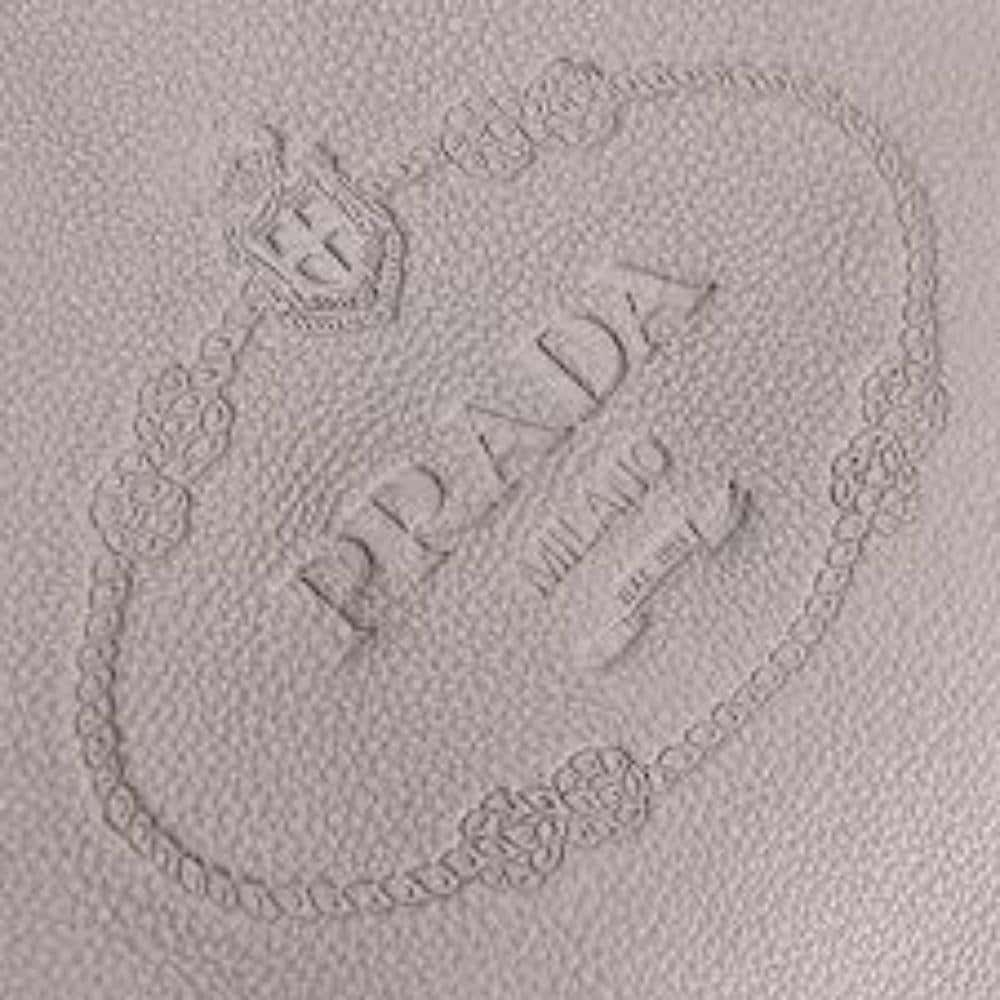 Prada Prada Vitello Phenix Grey Leather Embossed Logo Hobo Tote Bag Grey Leather Never worn - Back View