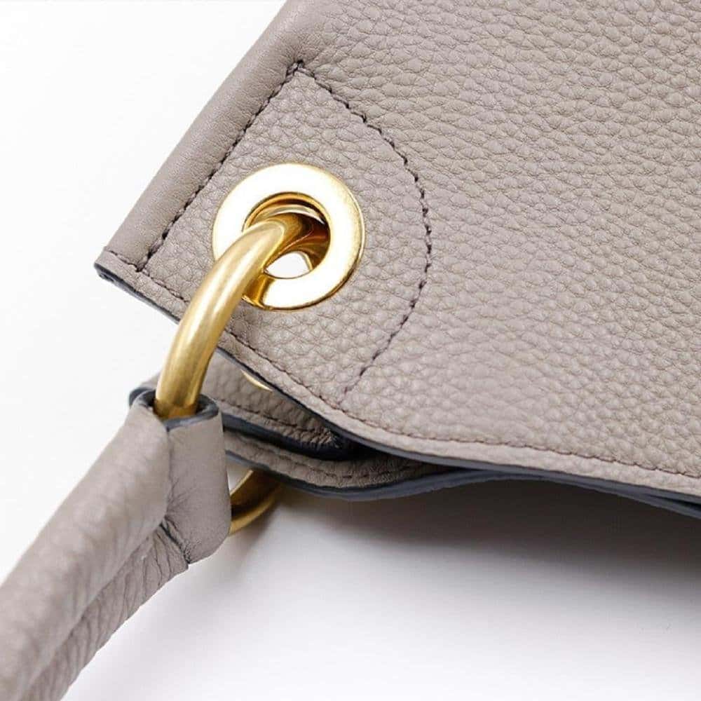 Prada Prada Vitello Phenix Grey Leather Embossed Logo Hobo Tote Bag Grey Leather Never worn - Model View