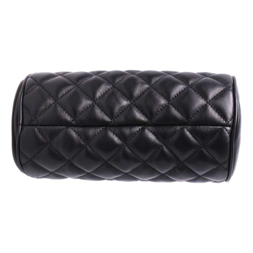Versace Versace Black Leather Medusa Quilted Cosmetic Bag Black Leather Never worn - Model View
