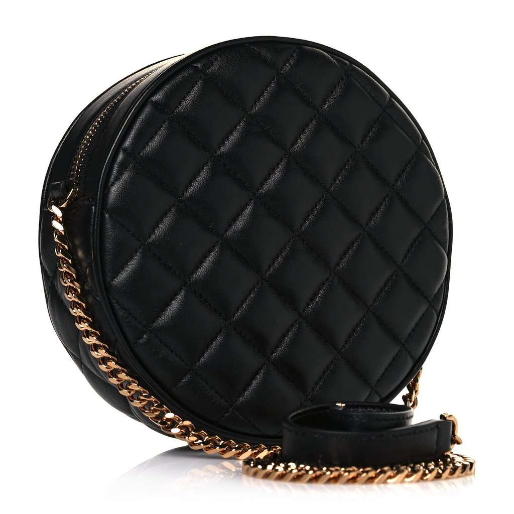 Versace Versace La Medusa Quilted Black Leather Shoulder Bag Gold Medusa Logo Black Leather Never worn - Back View
