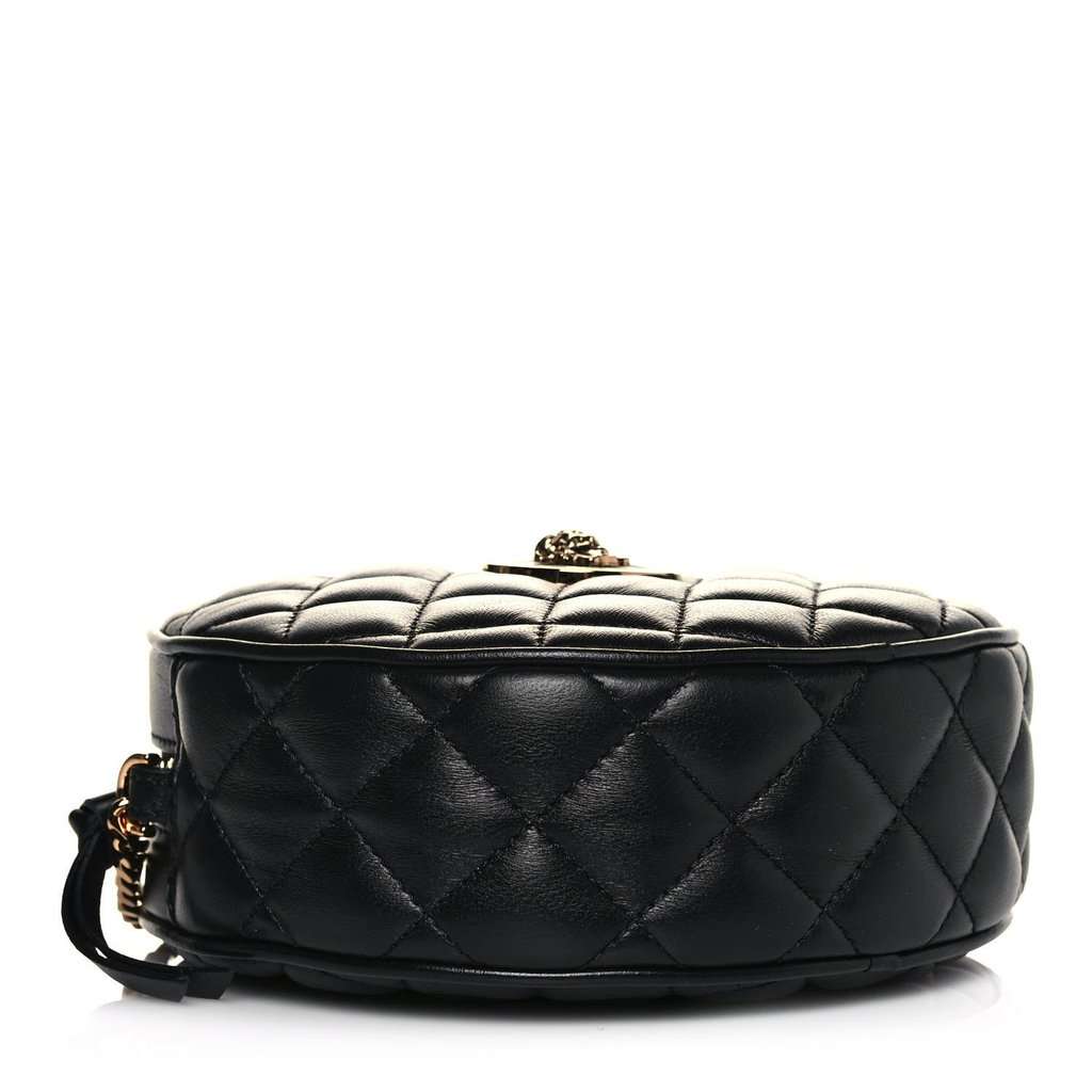 Versace Versace La Medusa Quilted Black Leather Shoulder Bag Gold Medusa Logo Black Leather Never worn - Box View
