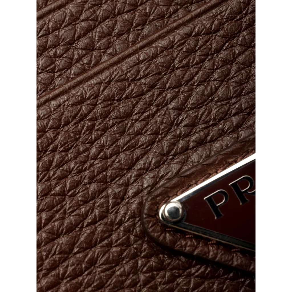 Prada Prada Vitello Daino Bruciato Brown Leather Small Card Holder Wallet Brown Leather Never worn - Inside View