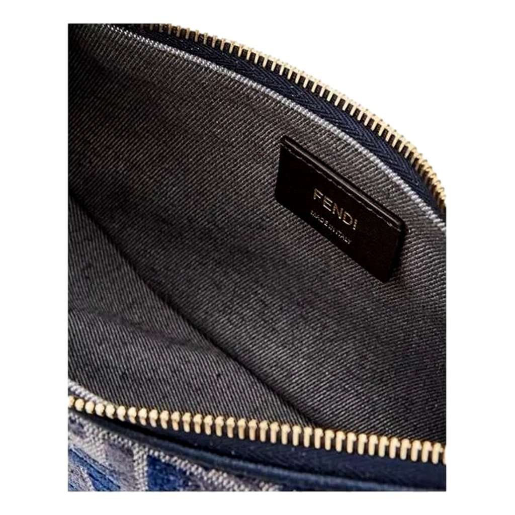 Fendi Fendi Fendigraphy Jaquard Canvas Leather Blue Hobo Bag Blue Leather Never worn - Model View
