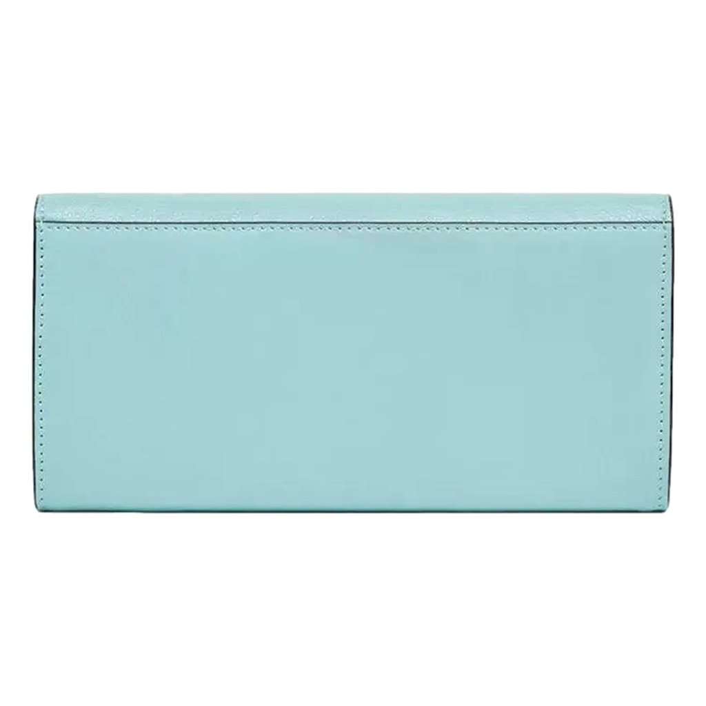 Fendi Fendi FF Diamonds Light Blue Calfskin Leather Continental Wallet on Chain Gold Hardware Blue Leather Never worn - Inside View